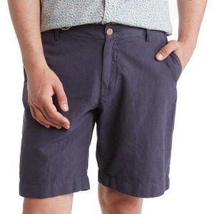 Faherty Malibu Linen & Cotton Chino Shorts Navy Size 32